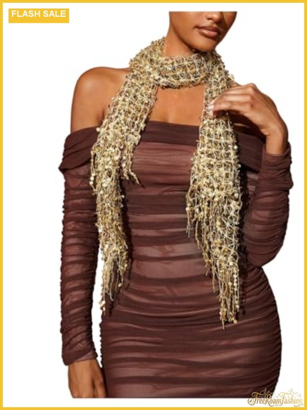 Sequin Beaded Sparkly Headscarf Belly Dance Hip Scarf Glitter Neck Scarves